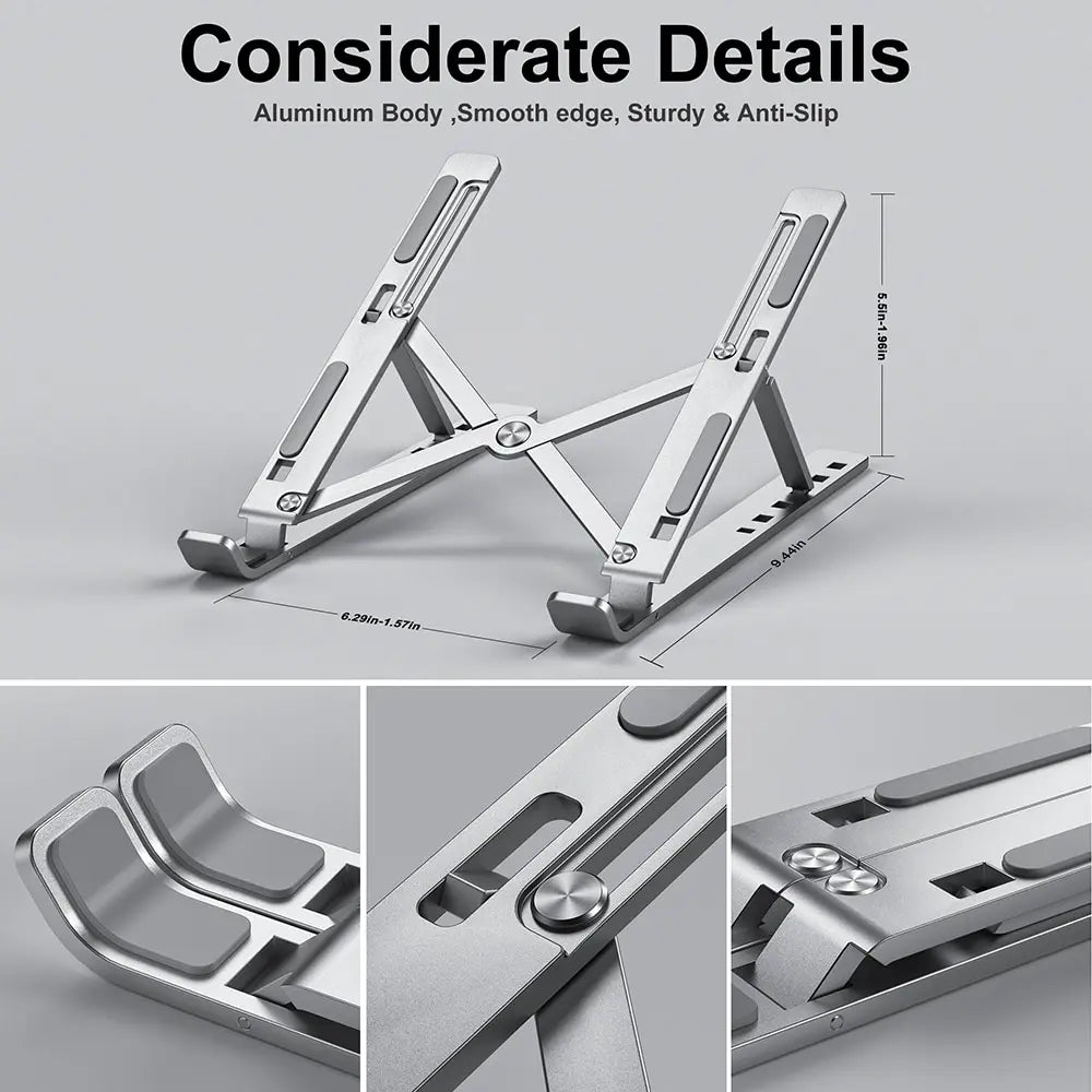 Portable Laptop Stand Aluminum Notebook Support Computer Bracket Macbook Air Pro Holder Accessories Foldable Lap Top Base For Pcxxxx