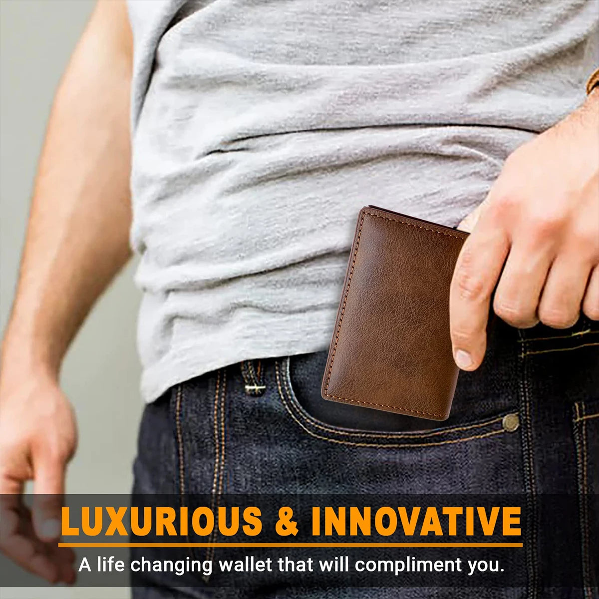 QL RFID Blocking Metal Wallet - Slim Anti-Theft Aluminum Card Holder for Men