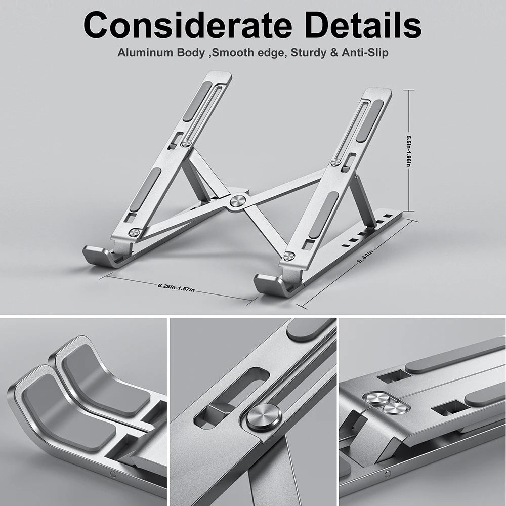 Portable Laptop Stand Aluminum Notebook Support Computer Bracket Macbook Air Pro Holder Accessories Foldable Lap Top Base For Pcxxxx