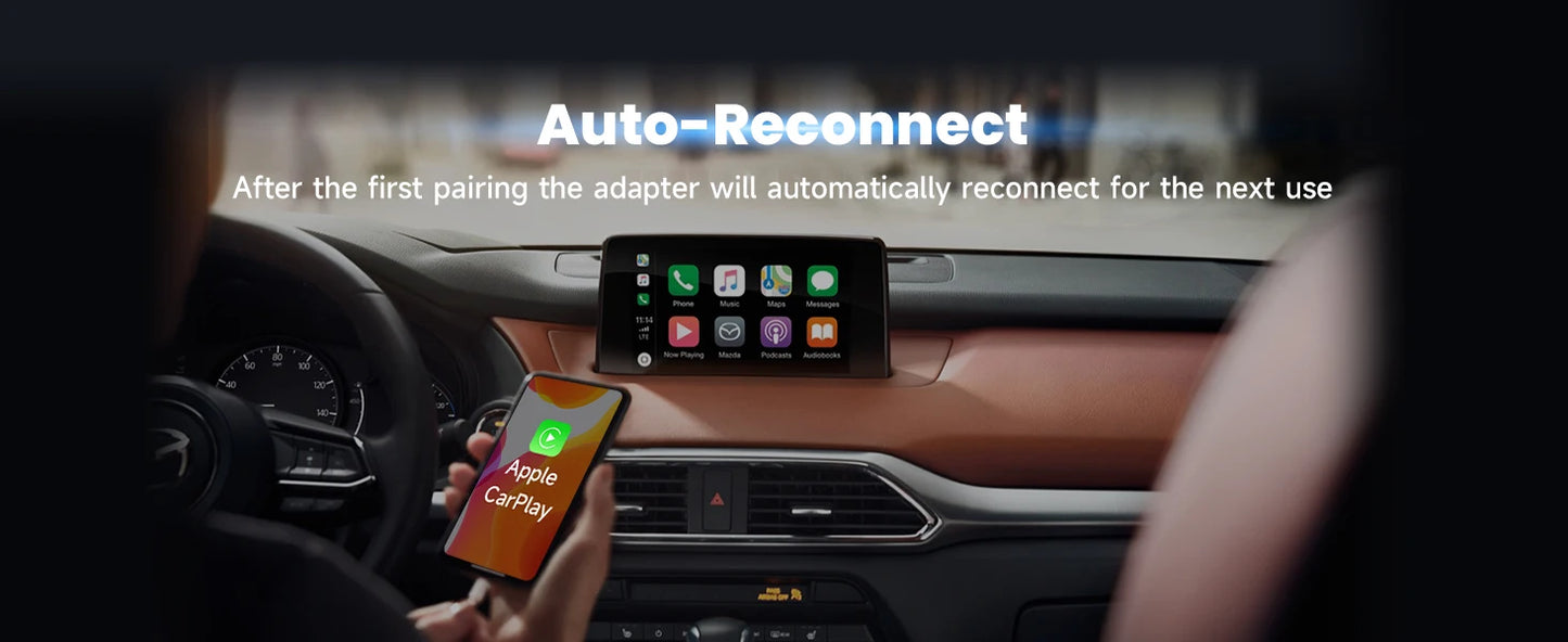 2-in-1 Wired to Wireless CarPlay Adapter & Android Auto Wireless Adapter Plug & Play
