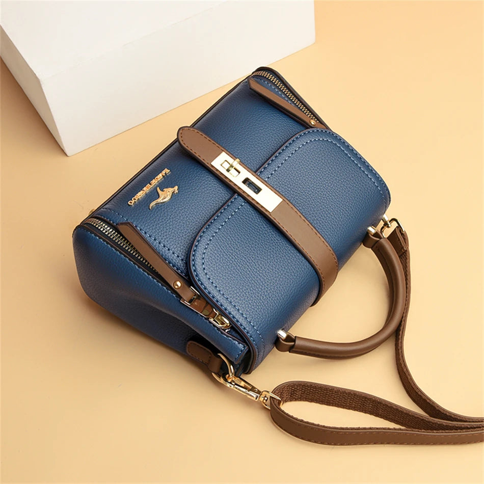 Genuine Leather Designer Shoulder Bag – Luxury Crossbody Tote for Women