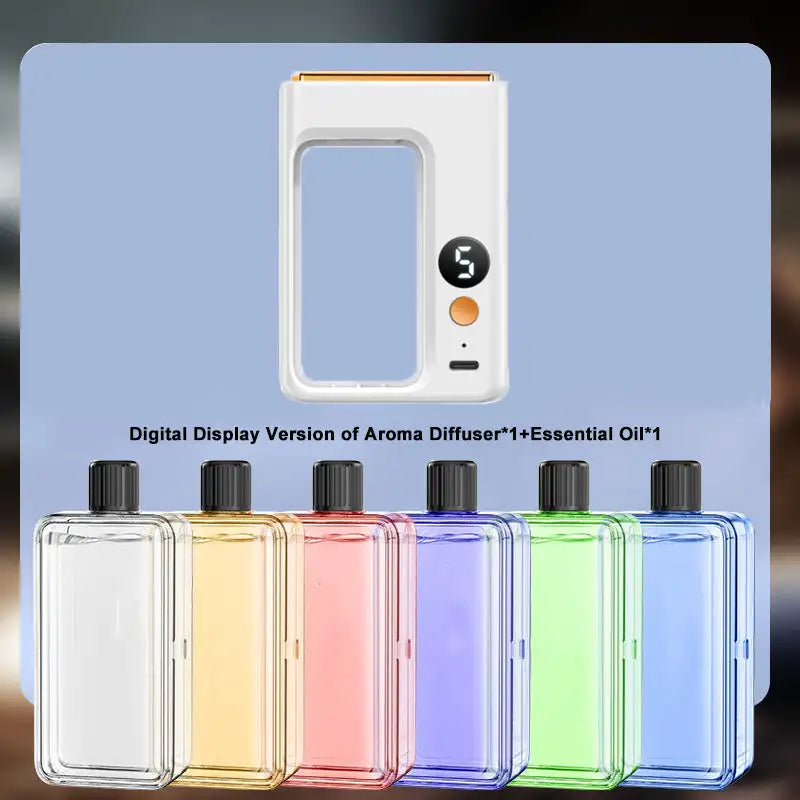 Difusor de Aromaterapia Automático – Névoa Fria com Visor Digital, 5 Modos, Umidificador de Óleo Essencial para Casa, Quarto e Banheiro"