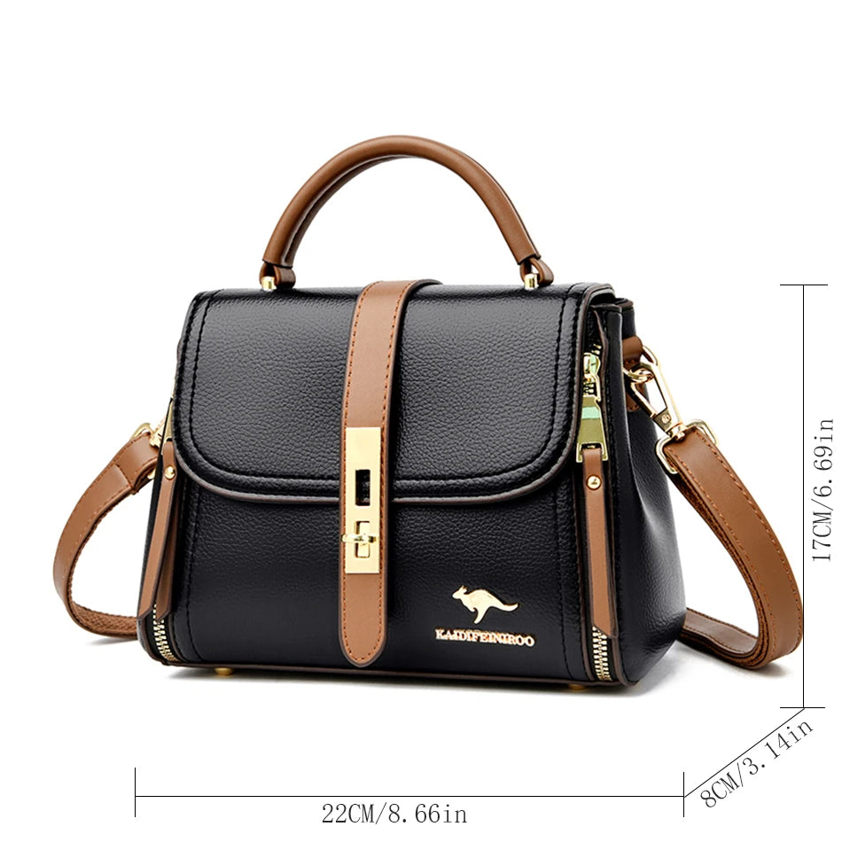Genuine Leather Designer Shoulder Bag – Luxury Crossbody Tote for Women