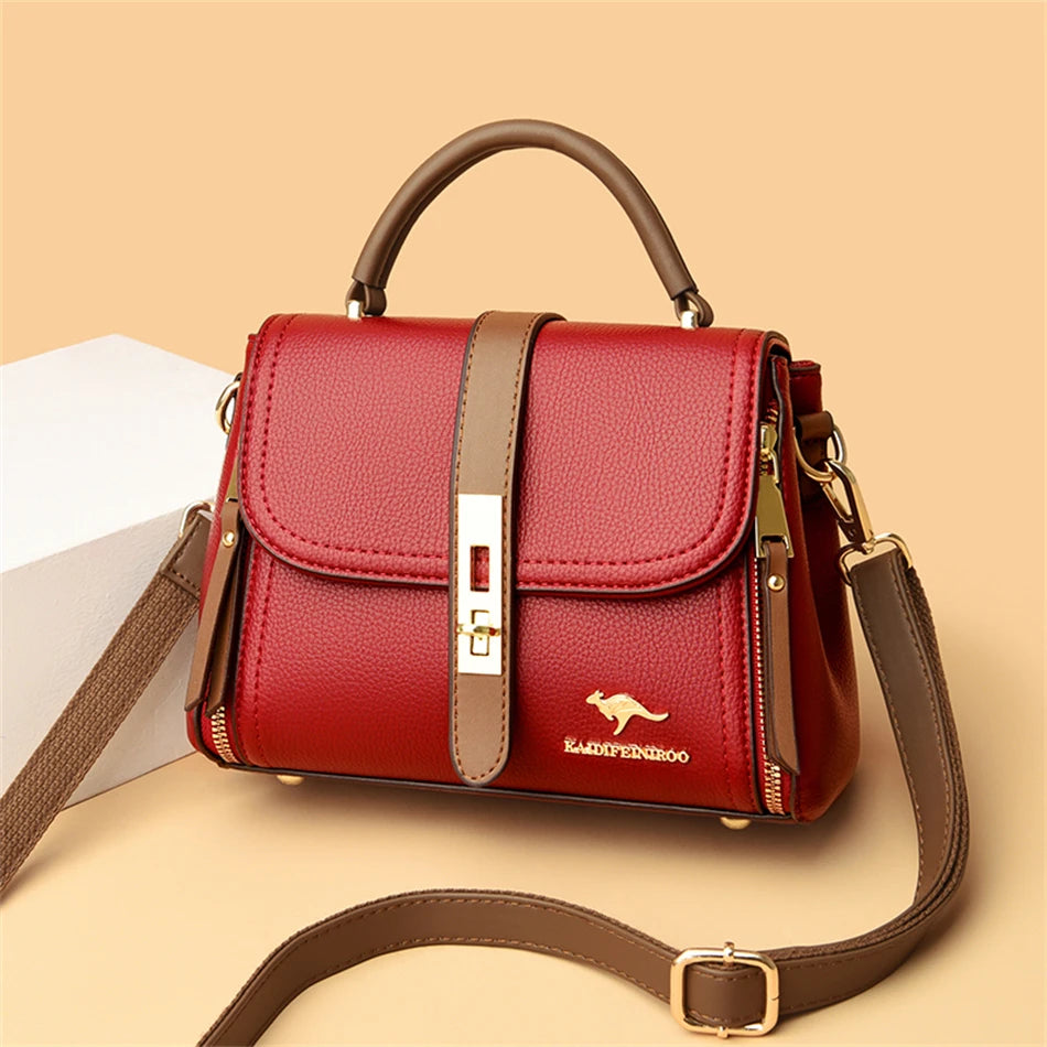 Genuine Leather Designer Shoulder Bag – Luxury Crossbody Tote for Women