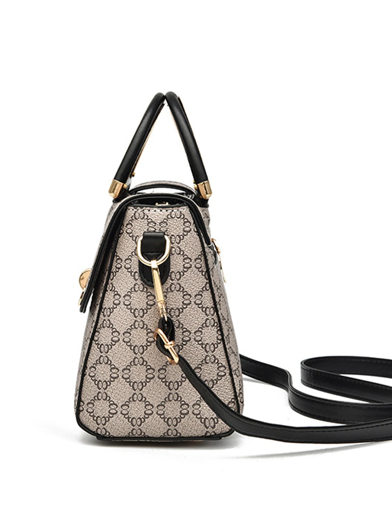 Fashionable Geometric Print Handbag – Elegant, Versatile Shoulder & Large Capacity Crossbody Bag