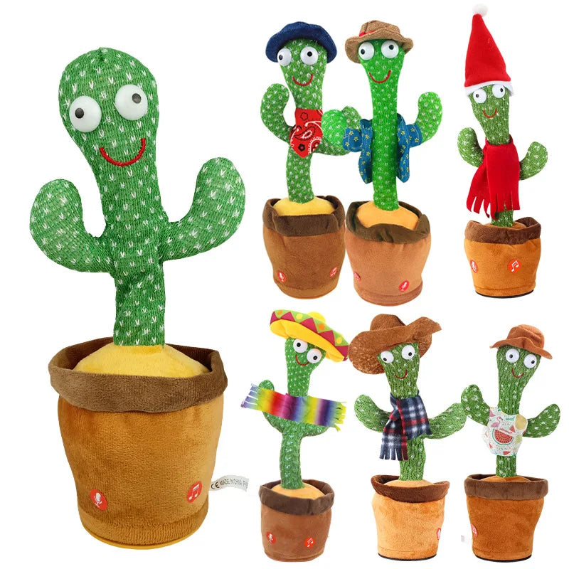 Cactus Dançante e Falante - Brinquedo Interativo que Canta, Repete Voz e Brilha