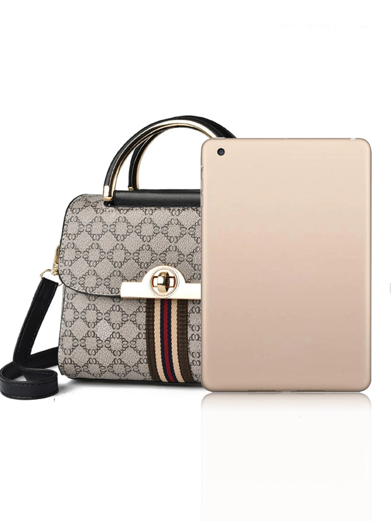 Fashionable Geometric Print Handbag – Elegant, Versatile Shoulder & Large Capacity Crossbody Bag