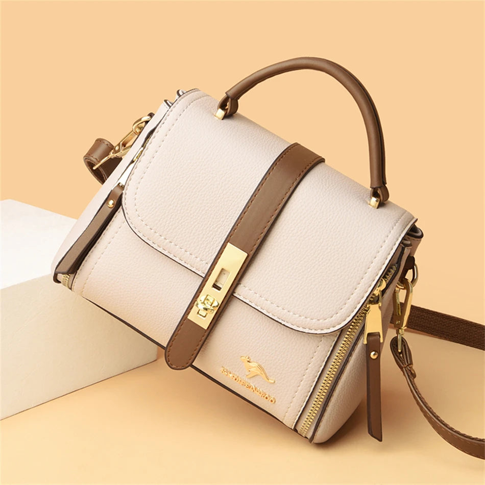 Genuine Leather Designer Shoulder Bag – Luxury Crossbody Tote for Women