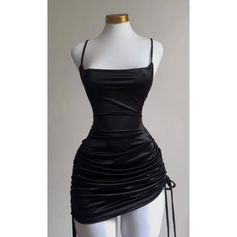 Women's 2024 Lace-Up Halter Dress - Sexy Spice Bag Hip Skirt, Cross-Border Summer Streetwear