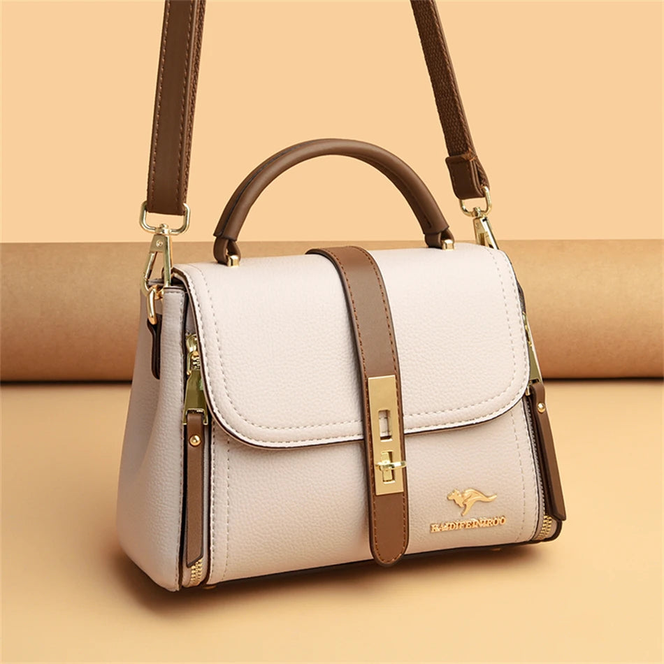 Genuine Leather Designer Shoulder Bag – Luxury Crossbody Tote for Women