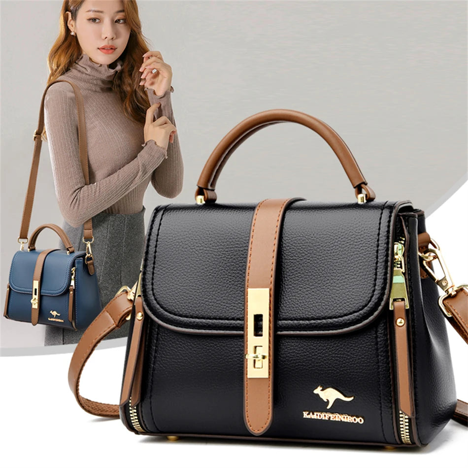 Genuine Leather Designer Shoulder Bag – Luxury Crossbody Tote for Women
