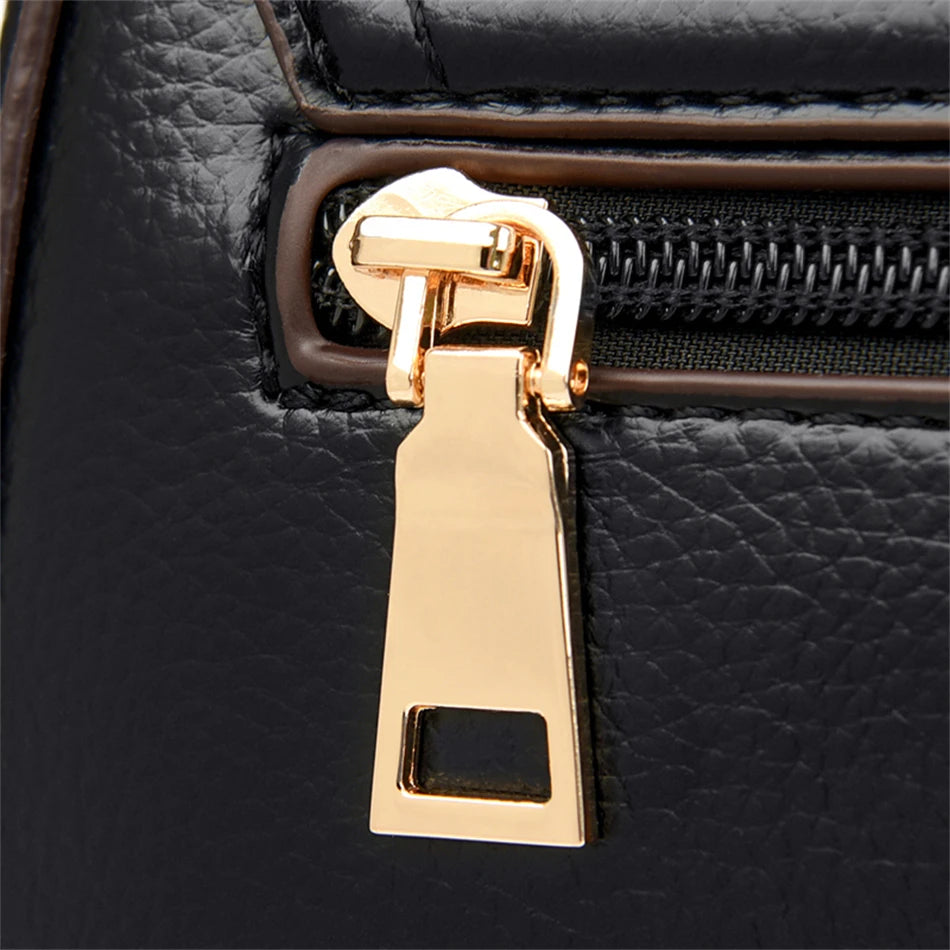 Genuine Leather Designer Shoulder Bag – Luxury Crossbody Tote for Women