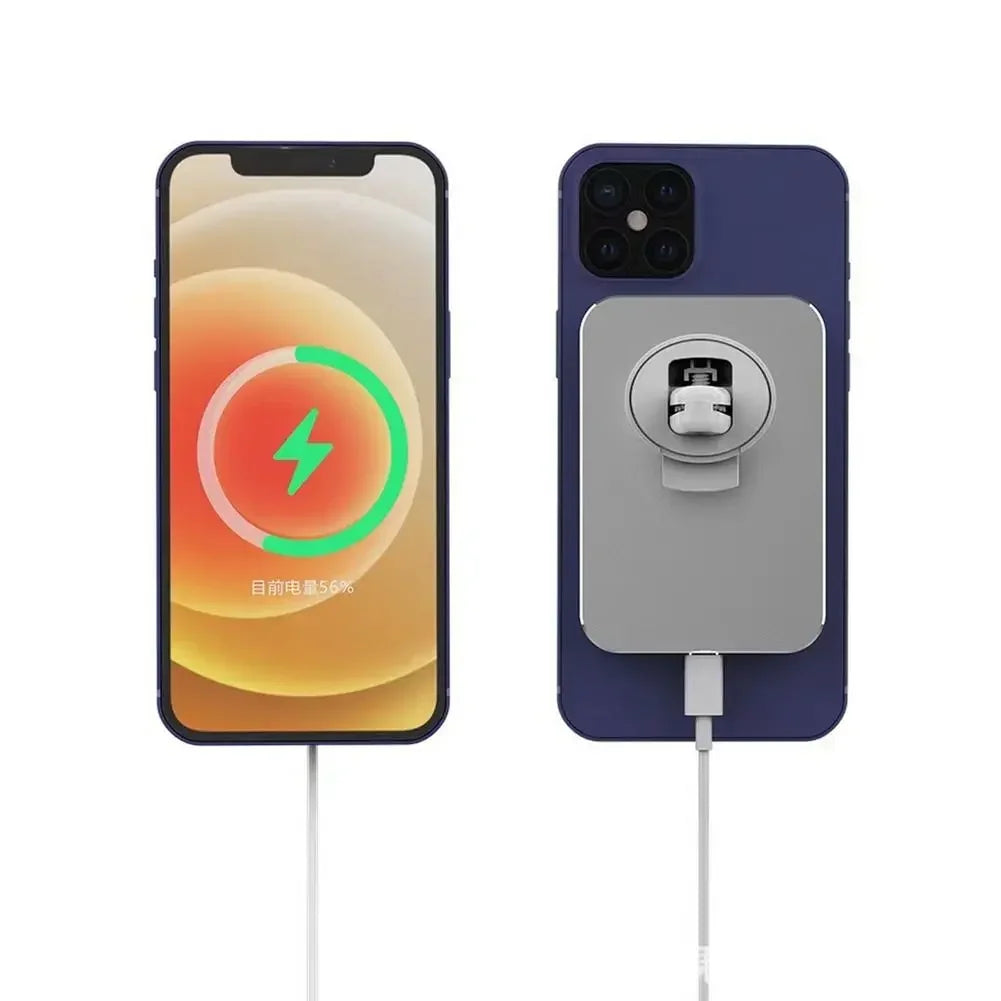 Carregador Magnético sem Fio 15W Qi + MagSafe para iPhone 12/13 Pro – Montagem em Ventilação com USB-C e Rotação 360°"
