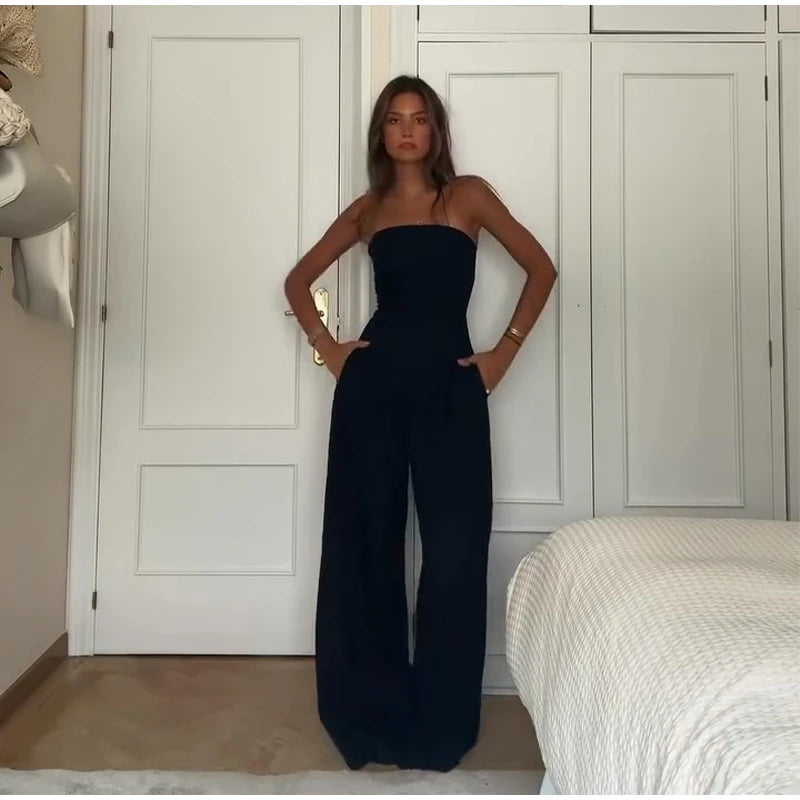 com Foco no Estilo e Praticidade: 💃 "Jumpsuit Feminino Off-Shoulder + Pernas Largas – Ideal para Looks Sensuais e Confortáveis