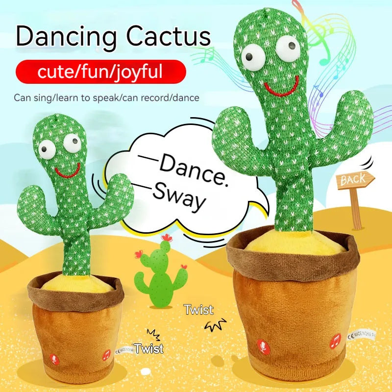 Cactus Dançante e Falante - Brinquedo Interativo que Canta, Repete Voz e Brilha