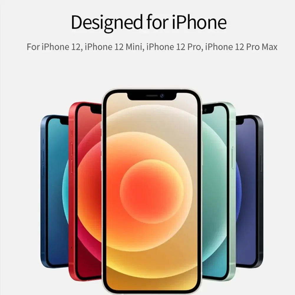 Carregador Magnético sem Fio 15W Qi + MagSafe para iPhone 12/13 Pro – Montagem em Ventilação com USB-C e Rotação 360°"