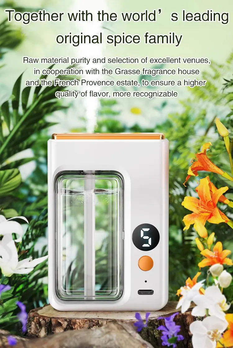 Difusor de Aromaterapia Automático – Névoa Fria com Visor Digital, 5 Modos, Umidificador de Óleo Essencial para Casa, Quarto e Banheiro"
