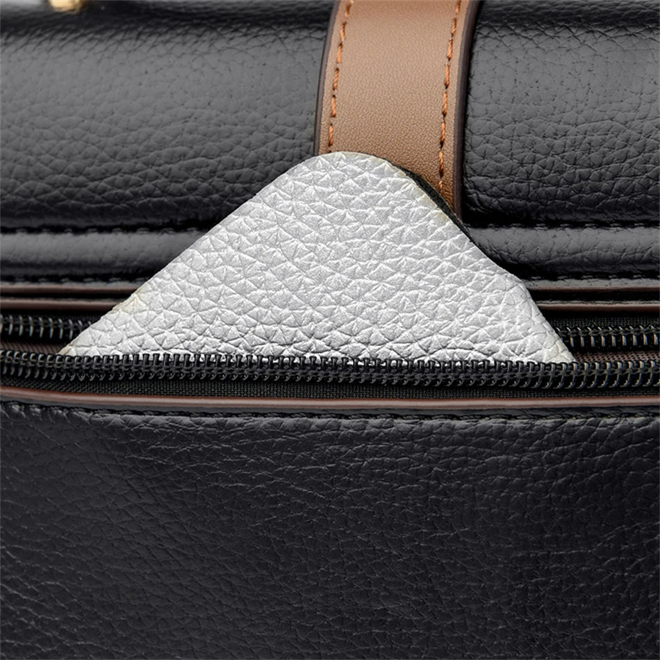 Genuine Leather Designer Shoulder Bag – Luxury Crossbody Tote for Women