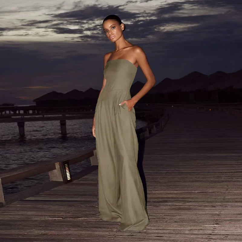 com Foco no Estilo e Praticidade: 💃 "Jumpsuit Feminino Off-Shoulder + Pernas Largas – Ideal para Looks Sensuais e Confortáveis