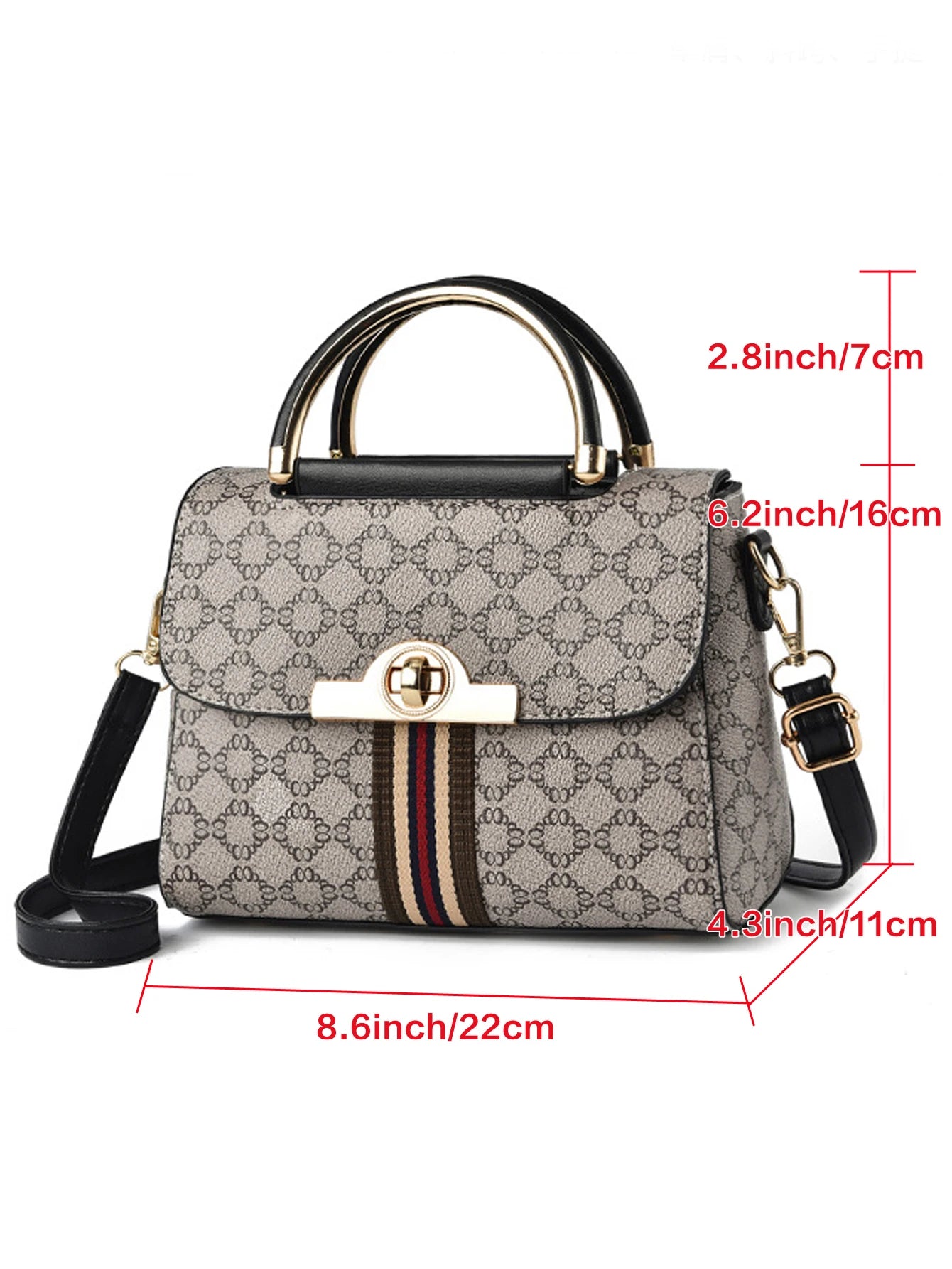 Fashionable Geometric Print Handbag – Elegant, Versatile Shoulder & Large Capacity Crossbody Bag