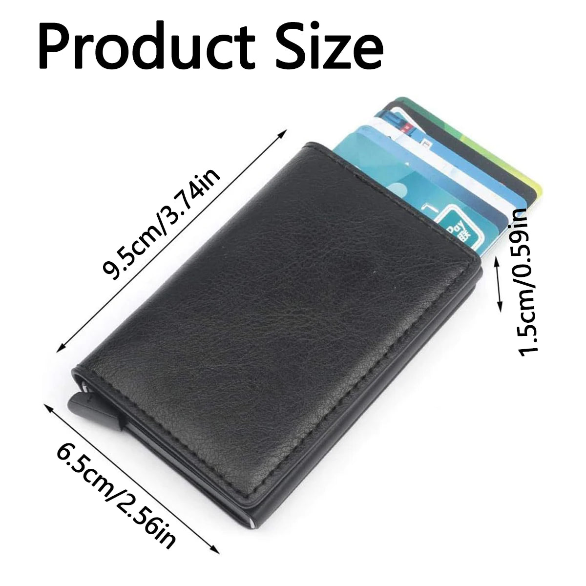 QL RFID Blocking Metal Wallet - Slim Anti-Theft Aluminum Card Holder for Men