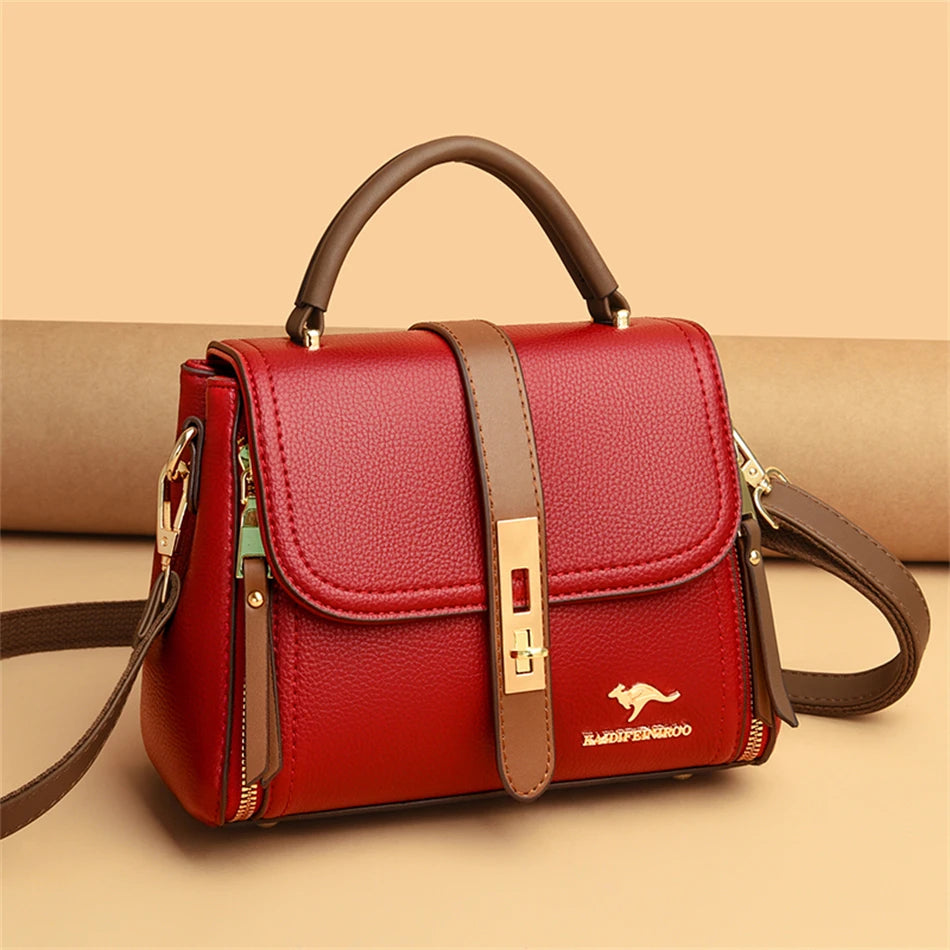 Genuine Leather Designer Shoulder Bag – Luxury Crossbody Tote for Women