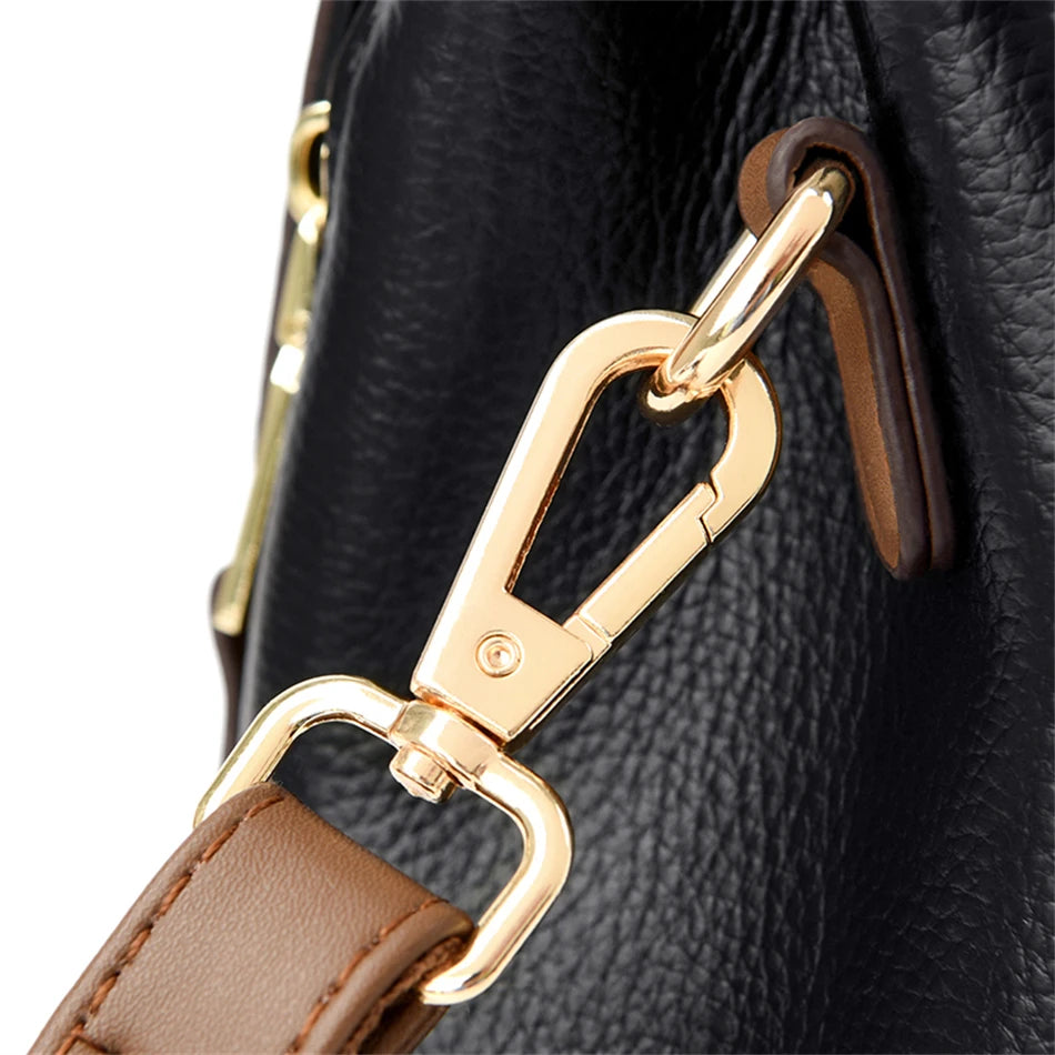 Genuine Leather Designer Shoulder Bag – Luxury Crossbody Tote for Women