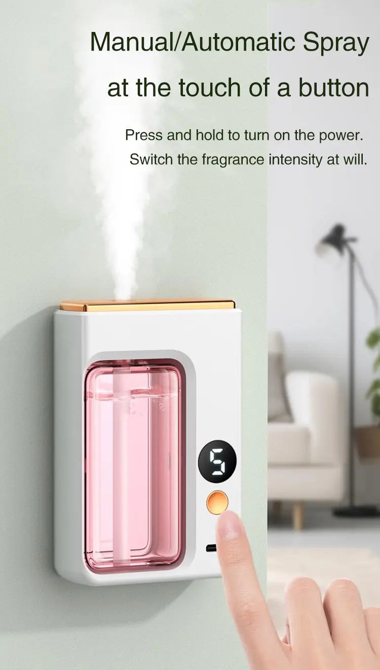Difusor de Aromaterapia Automático – Névoa Fria com Visor Digital, 5 Modos, Umidificador de Óleo Essencial para Casa, Quarto e Banheiro"
