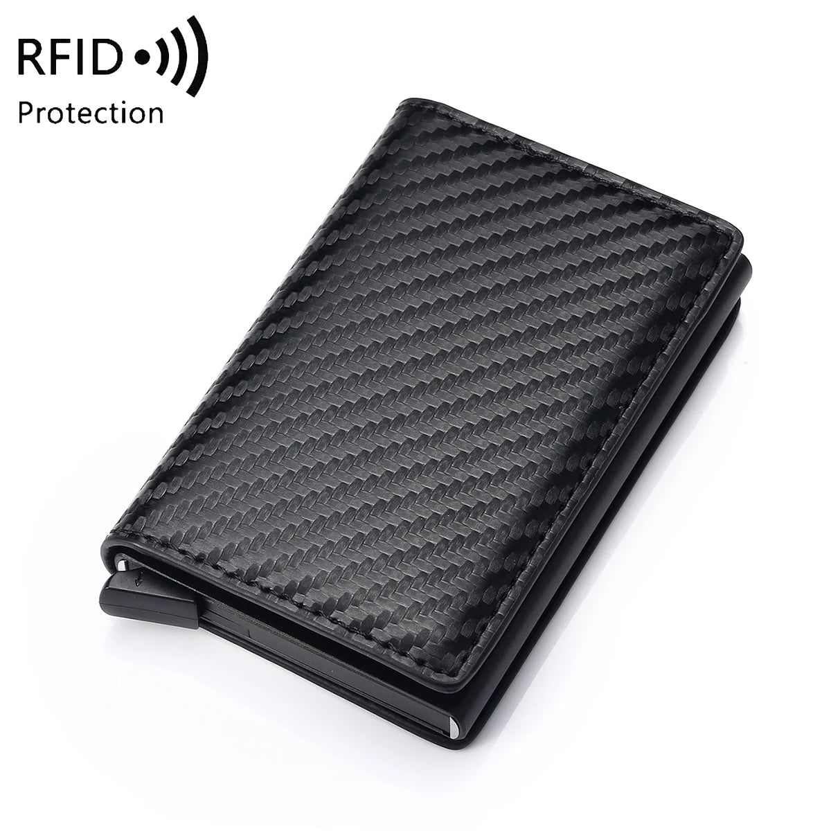 QL RFID Blocking Metal Wallet - Slim Anti-Theft Aluminum Card Holder for Men