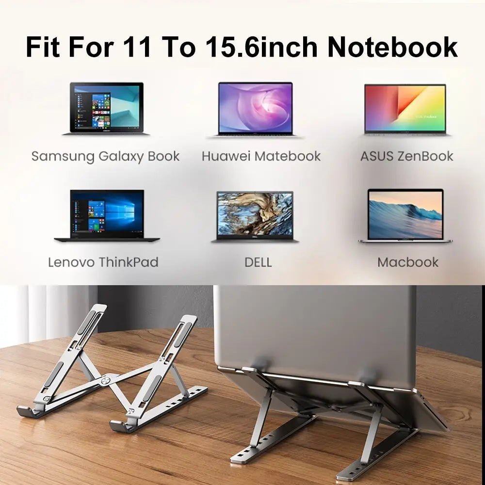 Portable Laptop Stand Aluminum Notebook Support Computer Bracket Macbook Air Pro Holder Accessories Foldable Lap Top Base For Pcxxxx