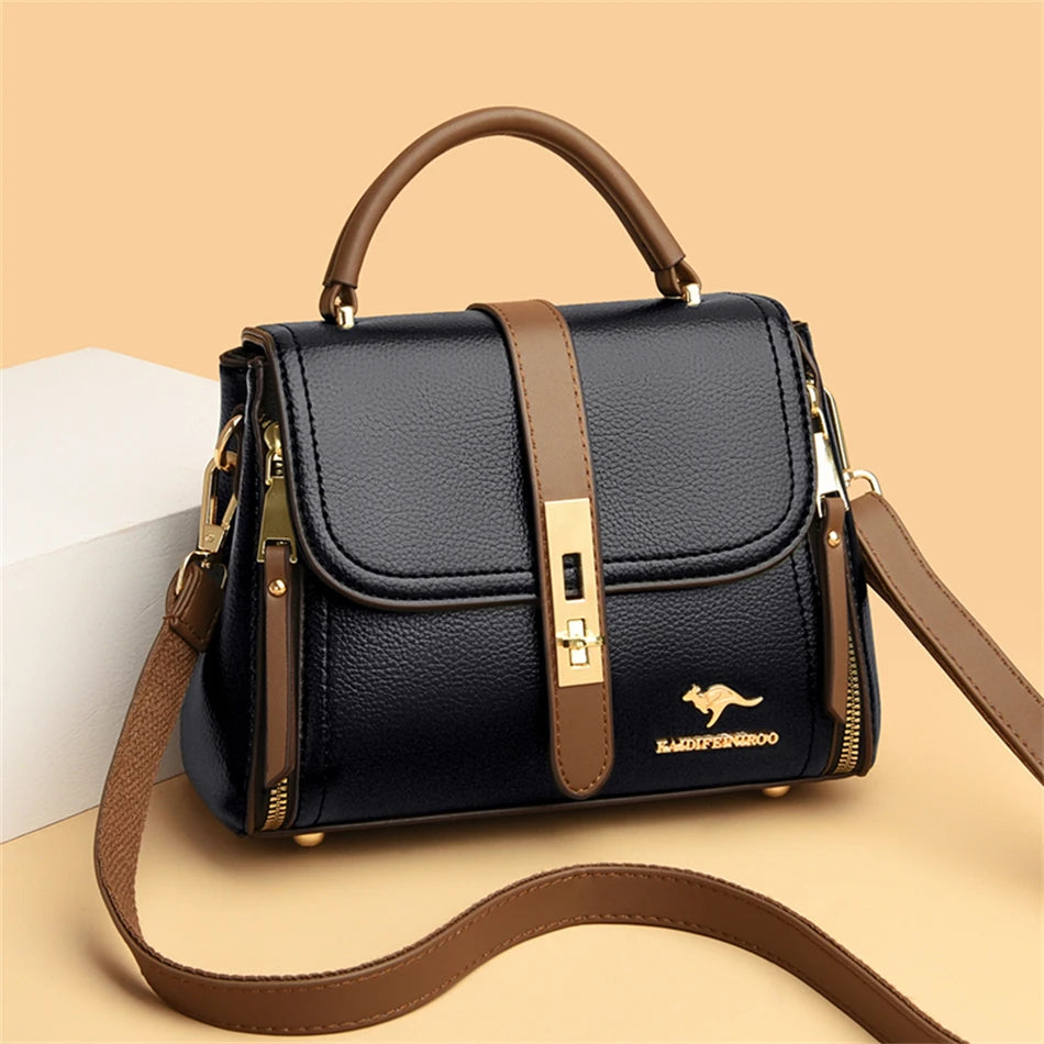 Genuine Leather Designer Shoulder Bag – Luxury Crossbody Tote for Women