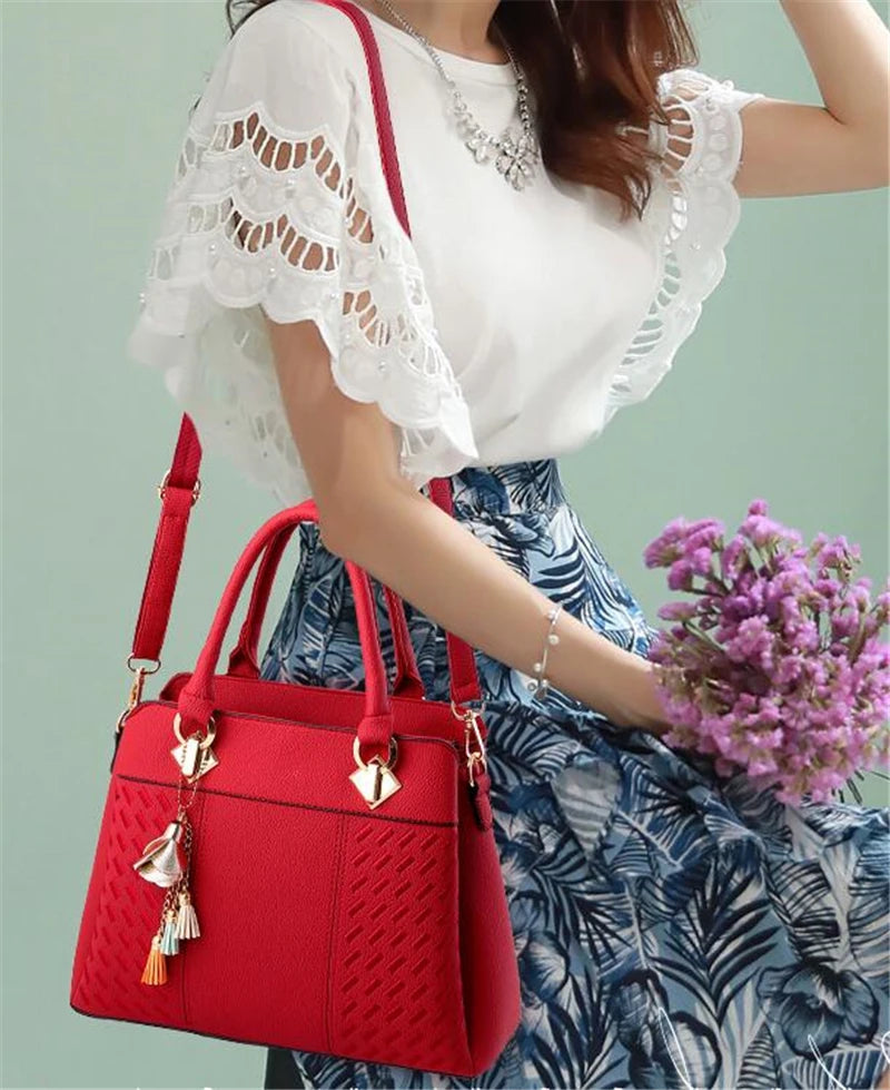 Gusure Luxury Embroidered Handbag – Women's Large Capacity Shoulder & Crossbody Bag with Tassel