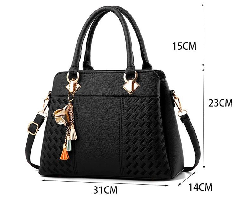 Gusure Luxury Embroidered Handbag – Women's Large Capacity Shoulder & Crossbody Bag with Tassel