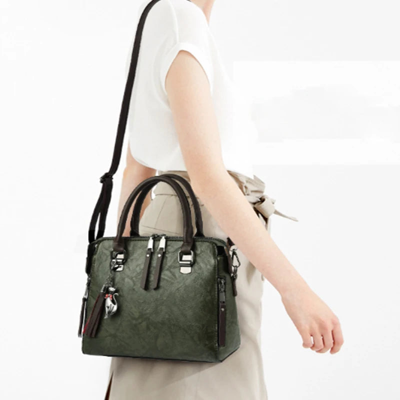 Gusure Luxury Embroidered Handbag – Women's Large Capacity Shoulder & Crossbody Bag with Tassel