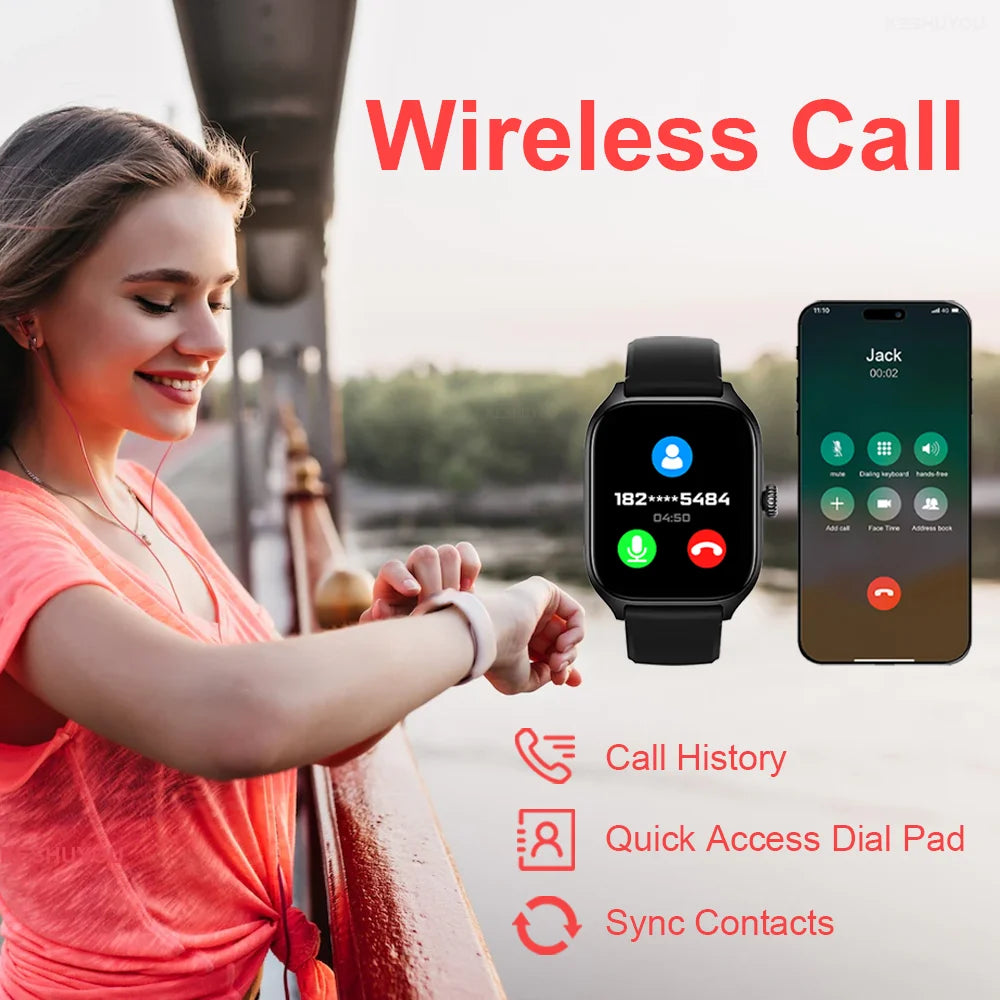 KESHUYOU H9 Pro MAX Smartwatch – 2.01" HD Display, Bluetooth Calling, Message Alerts, Sports Modes for Men and Women