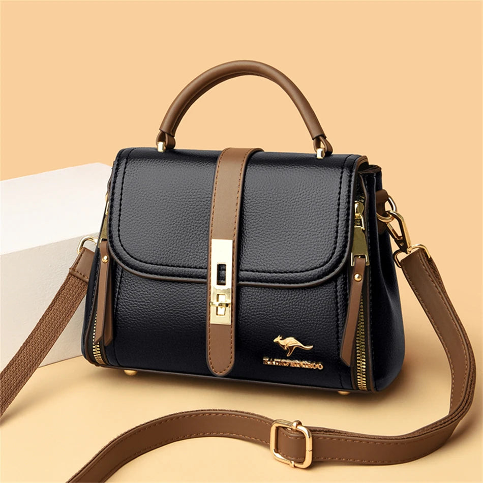 Genuine Leather Designer Shoulder Bag – Luxury Crossbody Tote for Women