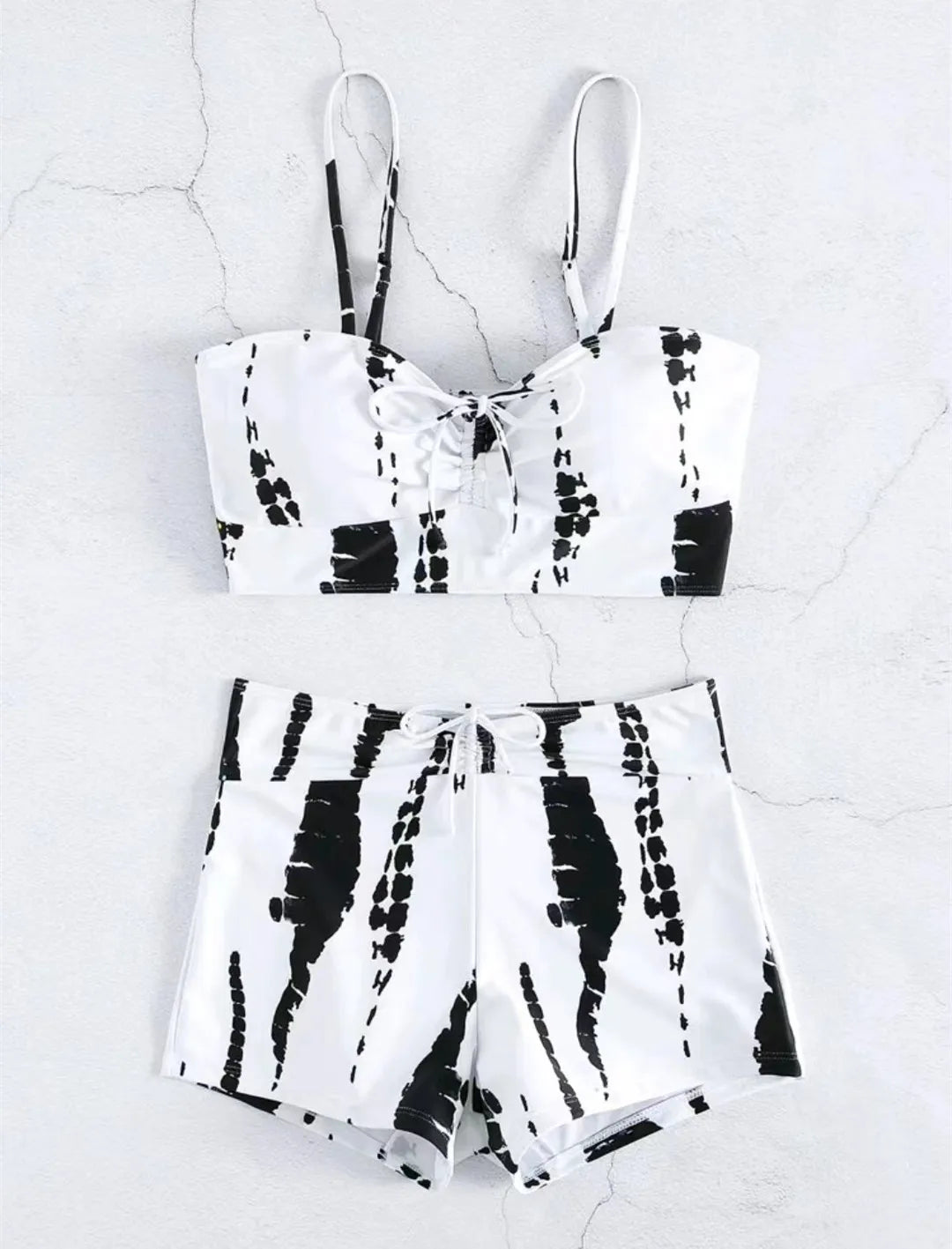 Women's 2025 Stylish Drawstring Swimsuit – High Waist Two-Piece