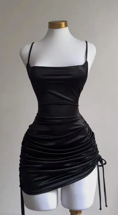Women's 2024 Lace-Up Halter Dress - Sexy Spice Bag Hip Skirt, Cross-Border Summer Streetwear