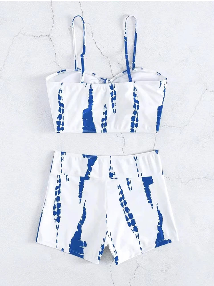 Women's 2025 Stylish Drawstring Swimsuit – High Waist Two-Piece
