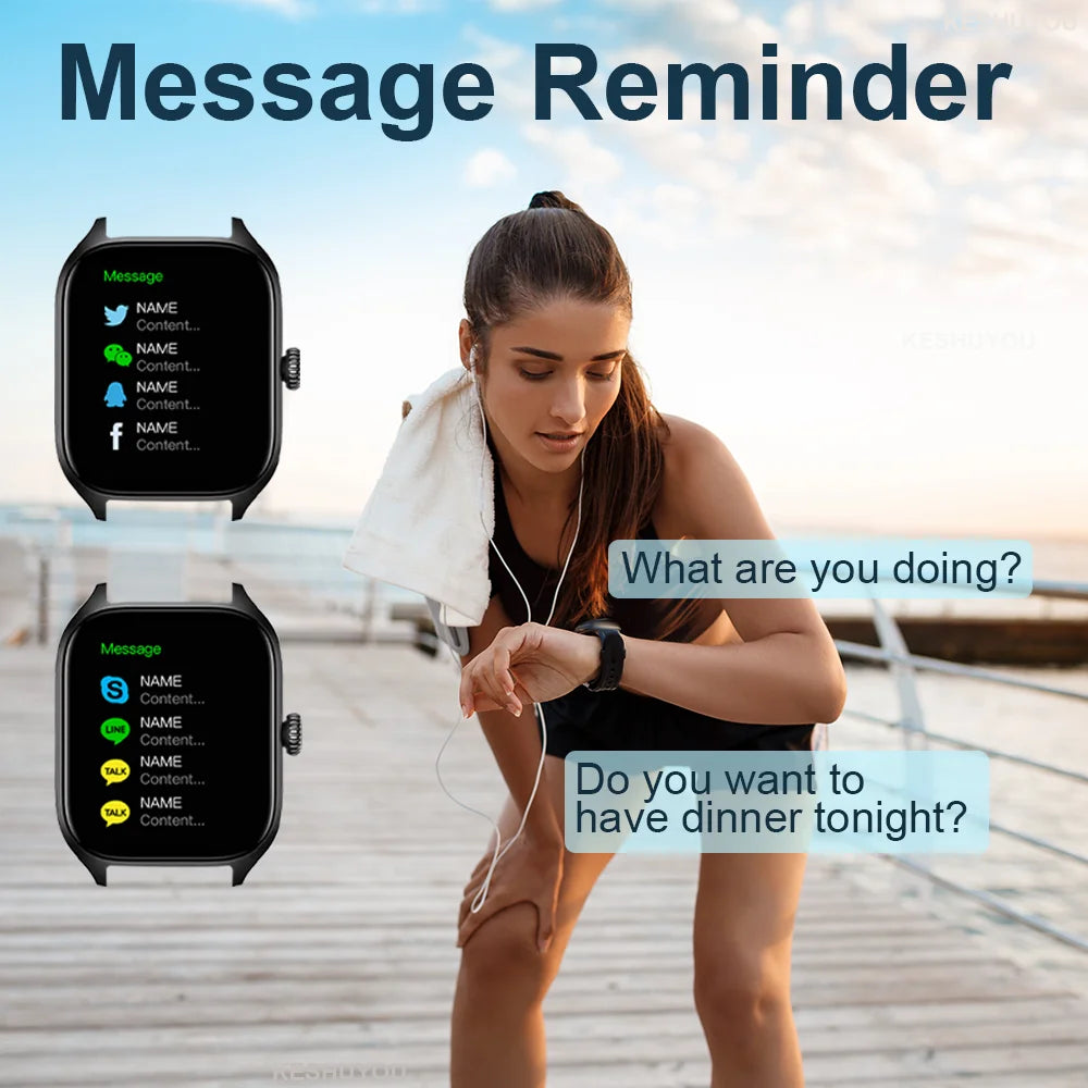 KESHUYOU H9 Pro MAX Smartwatch – 2.01" HD Display, Bluetooth Calling, Message Alerts, Sports Modes for Men and Women