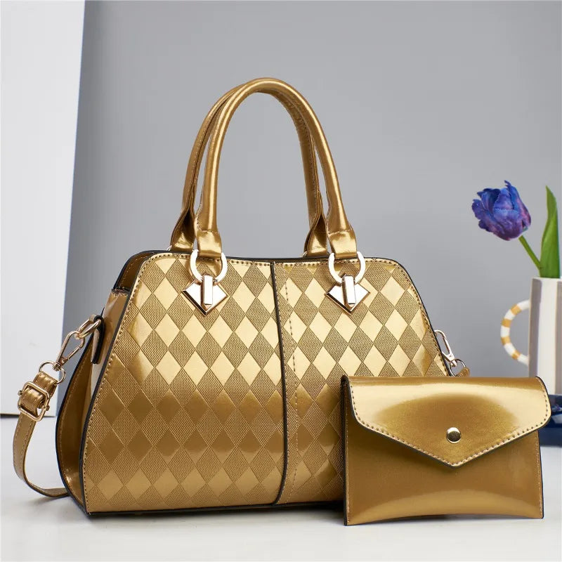 Luxury Brand Designer Women's Handbag – Large Capacity Shoulder Bag with Classic Diamond Pattern