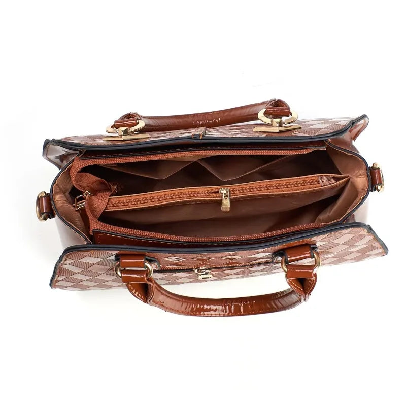 Luxury Brand Designer Women's Handbag – Large Capacity Shoulder Bag with Classic Diamond Pattern