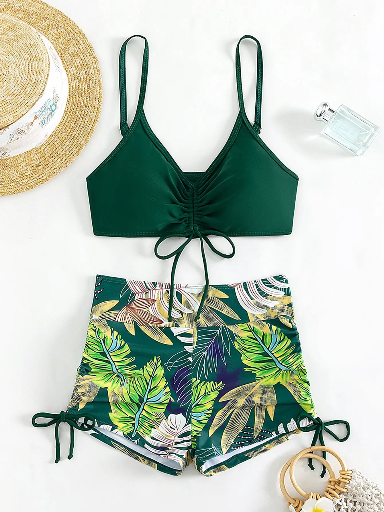 Women's 2025 Stylish Drawstring Swimsuit – High Waist Two-Piece