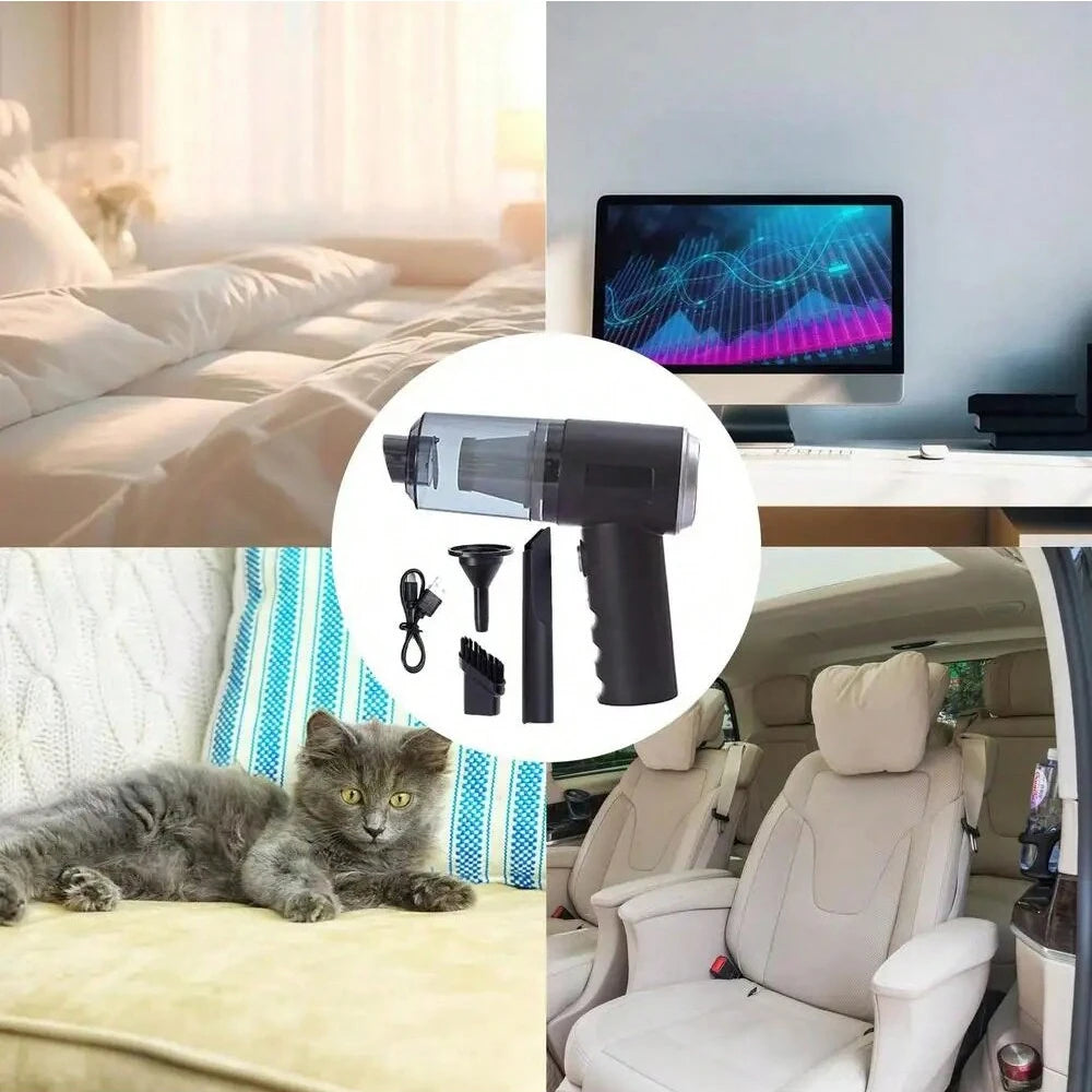 Mini Aspirador Multifuncional – Limpeza Rápida com Sucção e Sopro para Sofá, Carro e Escritório"   *(Foco na versatilidade e usos práticos