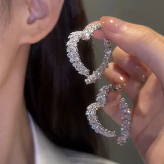 Brincos em Zirconia Cristal Design Geometrico& Brilho de Diamante