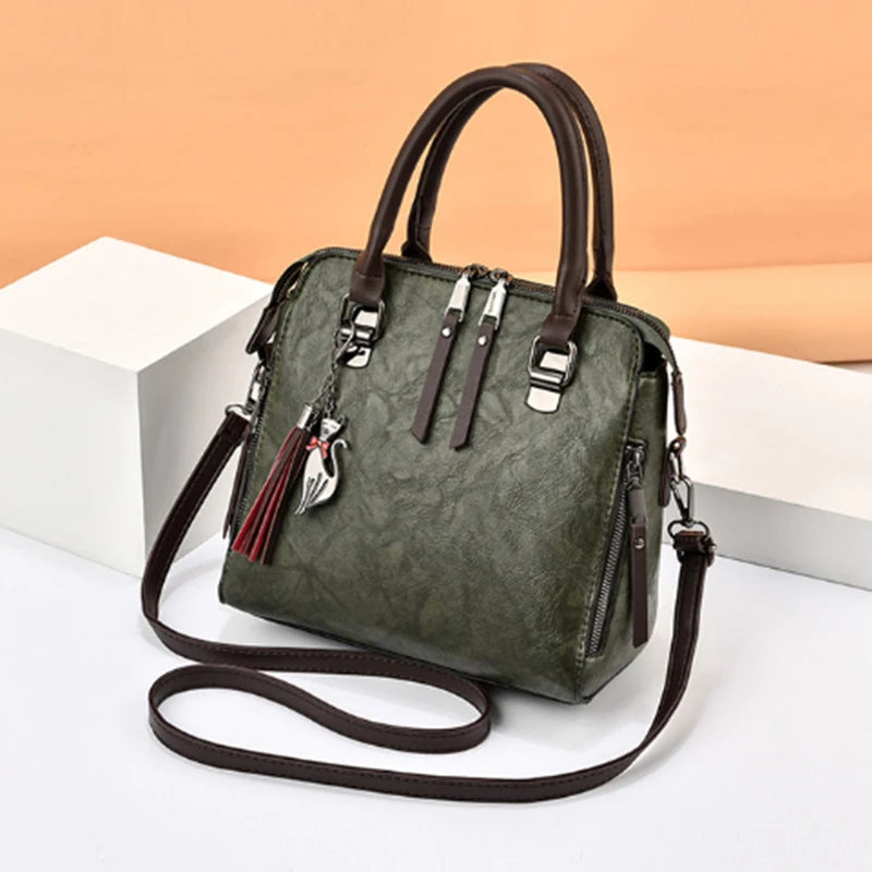 Gusure Luxury Embroidered Handbag – Women's Large Capacity Shoulder & Crossbody Bag with Tassel