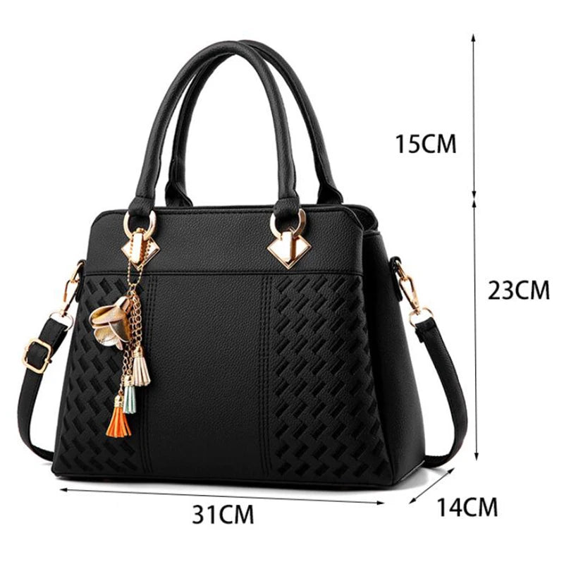 Gusure Luxury Embroidered Handbag – Women's Large Capacity Shoulder & Crossbody Bag with Tassel