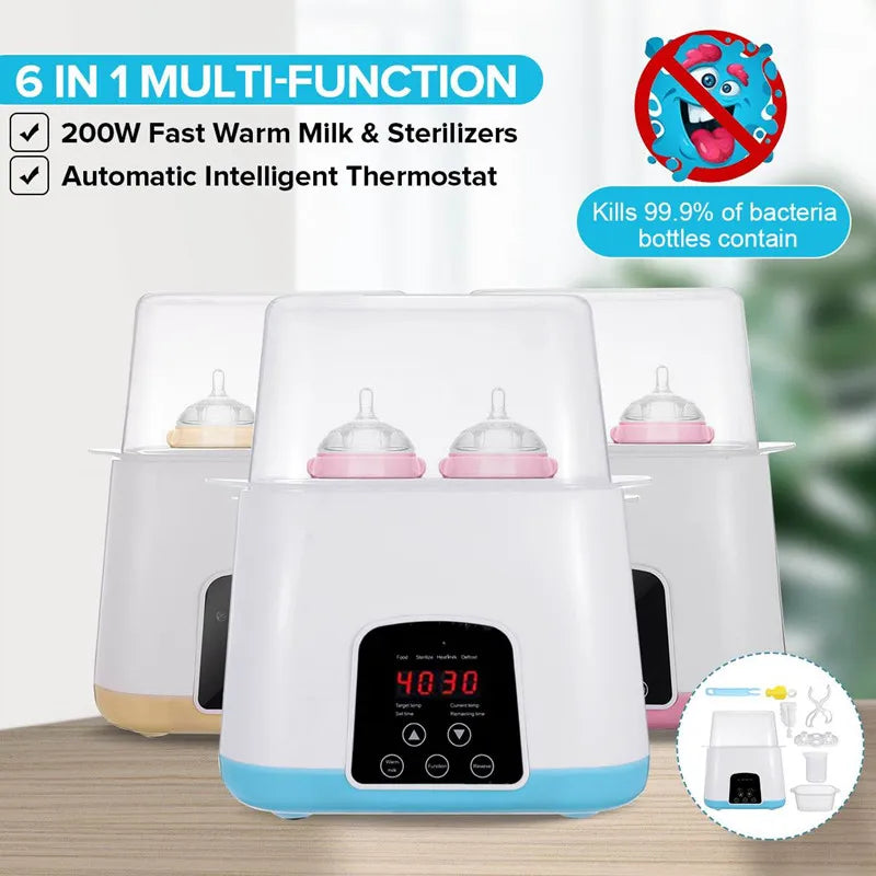 **Aquecedor e Esterilizador de Mamadeira 2 em 1 Automático – Inteligente, LED, Seguro e Rápido