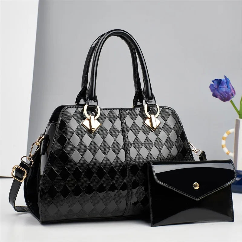 Luxury Brand Designer Women's Handbag – Large Capacity Shoulder Bag with Classic Diamond Pattern