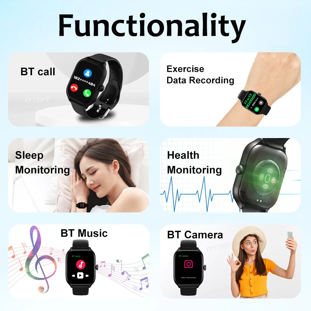 KESHUYOU H9 Pro MAX Smartwatch – 2.01" HD Display, Bluetooth Calling, Message Alerts, Sports Modes for Men and Women